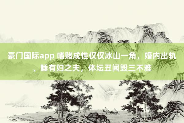 豪门国际app 嗜赌成性仅仅冰山一角，婚内出轨、睡有妇之夫，体坛丑闻毁三不雅